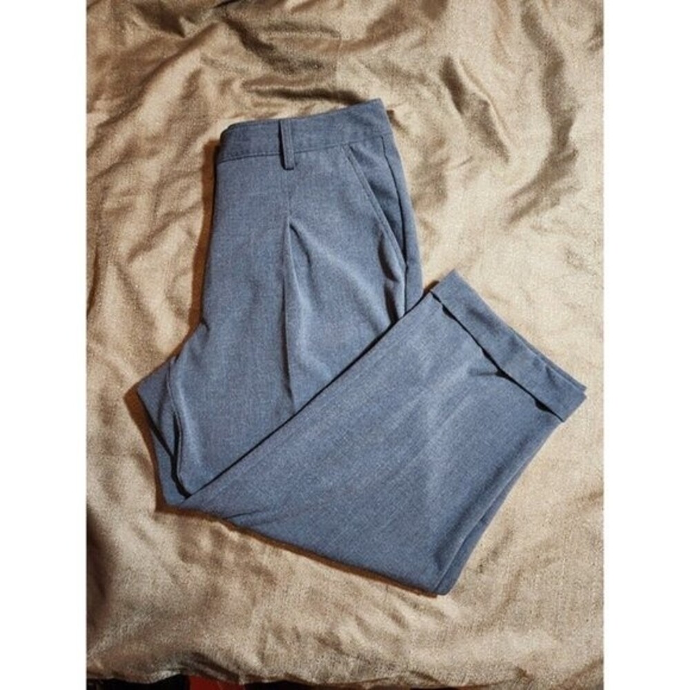 Larry Levine Stretch Pants Capri  Cuffed Leg-Gray sz 10